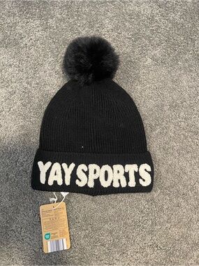 Yay Sports Women’s Pom Beanie Hat - Black